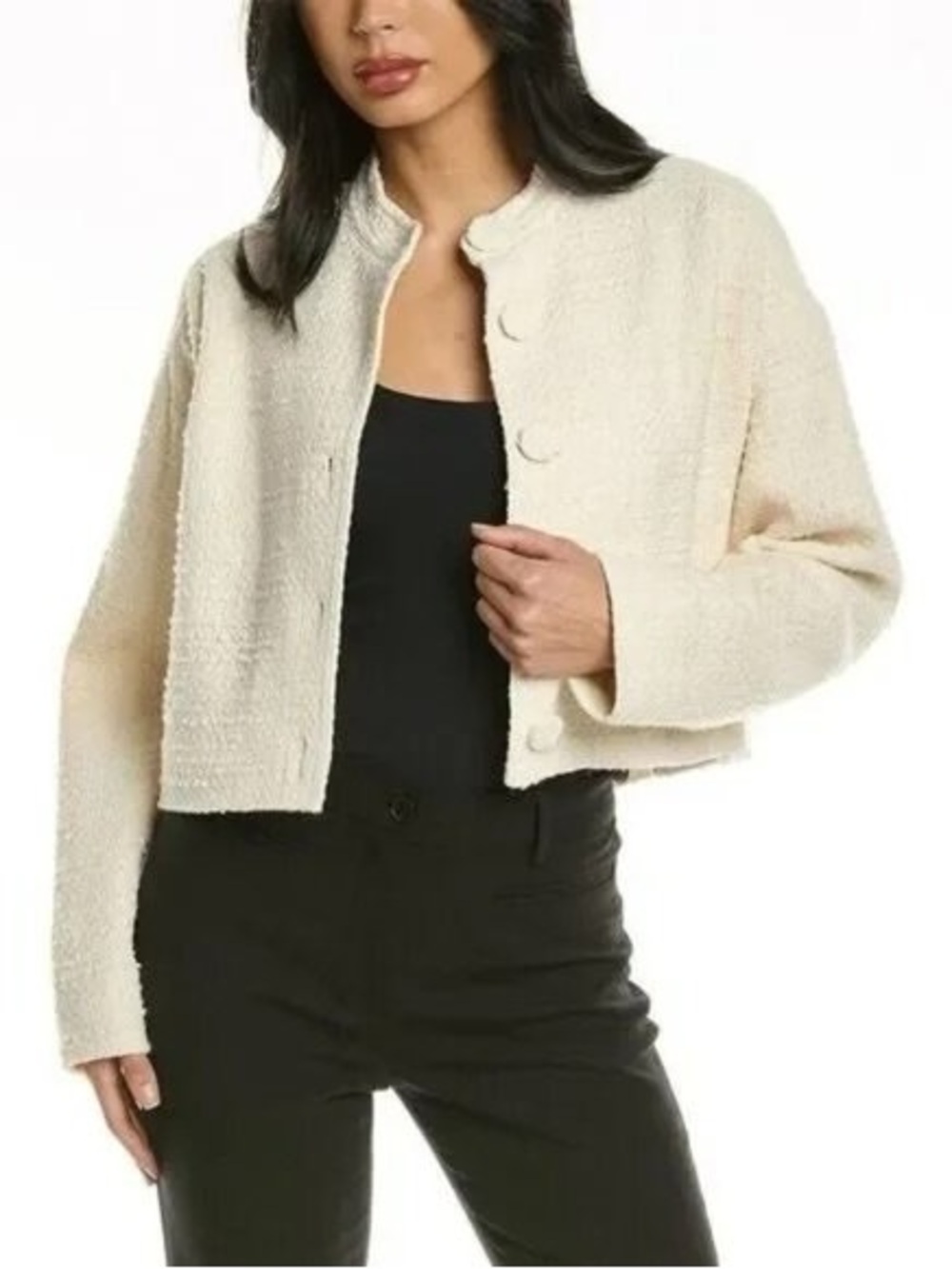 Rebecca Taylor Cream Tweed Cropped Jacket